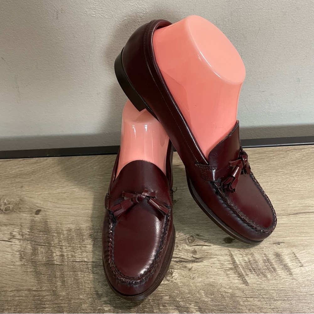 Classic! Womens GH BASS & Co WEEJUNS Cordovan Leather TASSEL Slip-On LOAFERS - Picture 3 of 6
